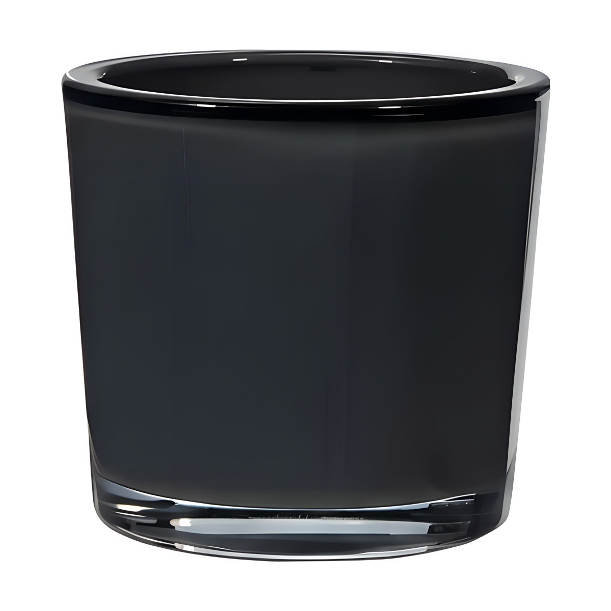 Thick Glass Cylinder Vase – Dark Grey, coloured glass