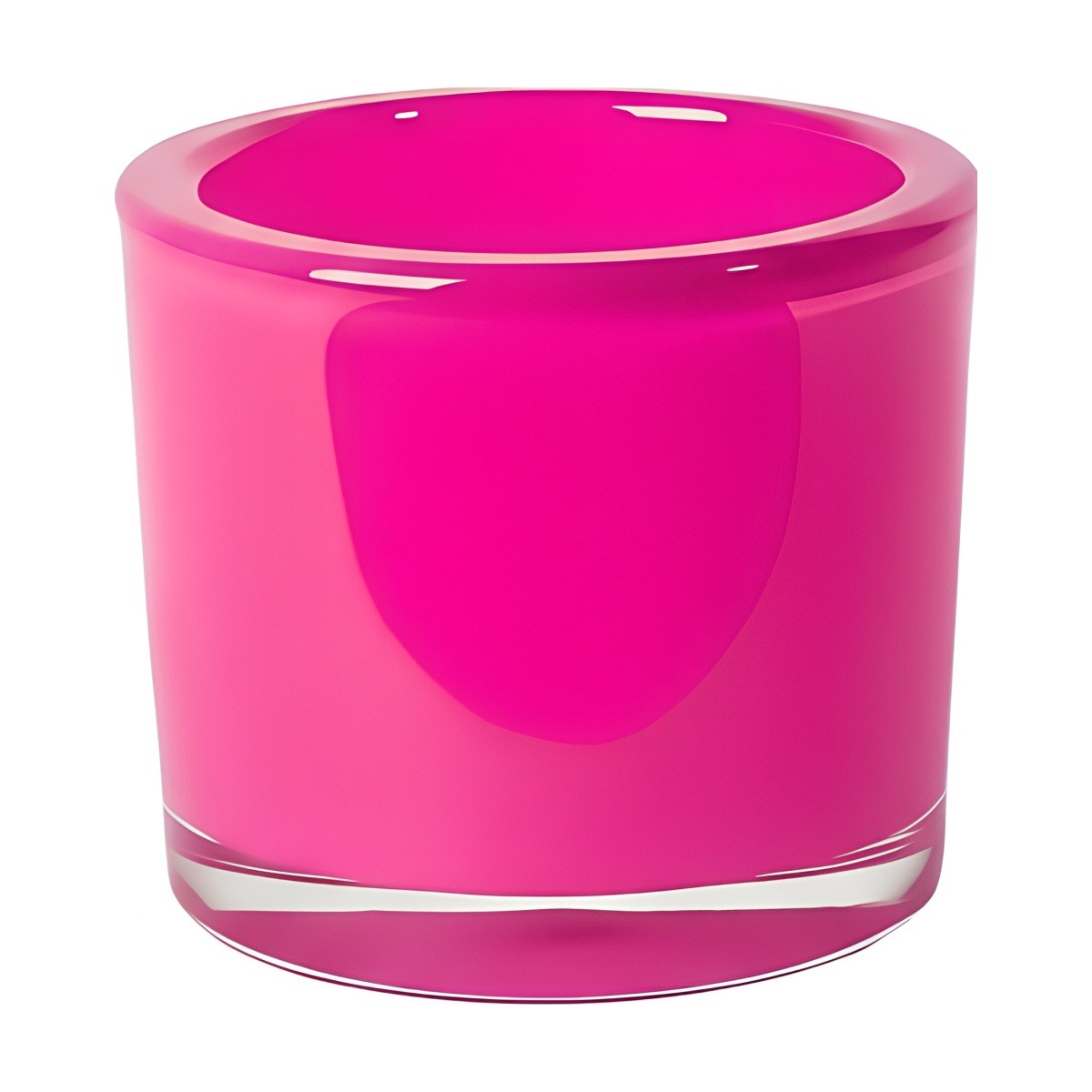 Vase cylindrique en verre épais – Rose vif, verre coloré