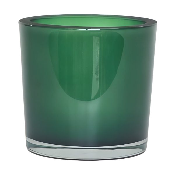 Thick Glass Cylinder Vase – Hunter Green, coloured glass
