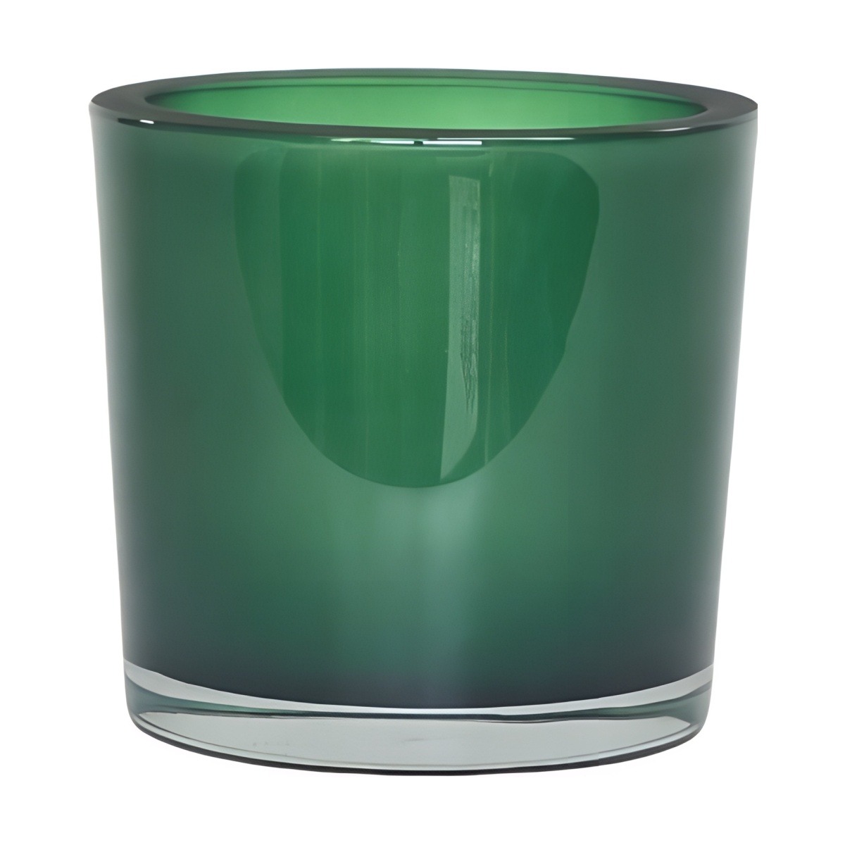 Thick Glass Cylinder Vase – Hunter Green, coloured glass