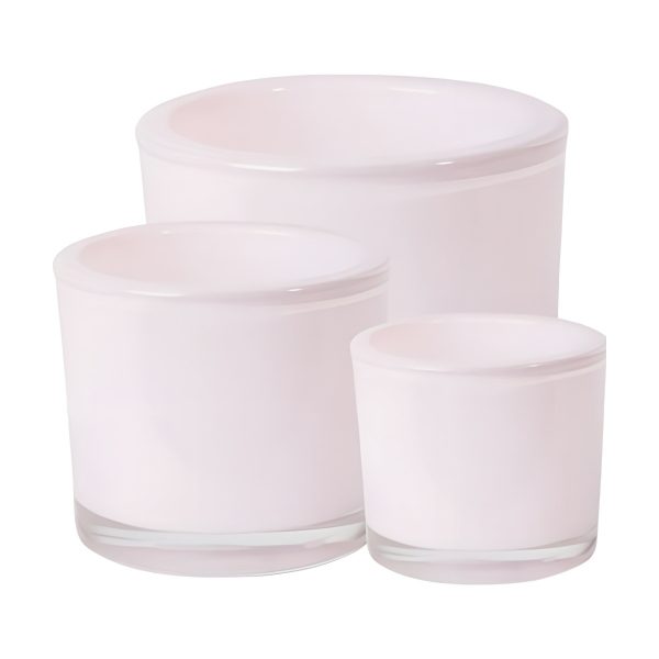 Thick Glass Cylinder Vase – Pink, coloured glass