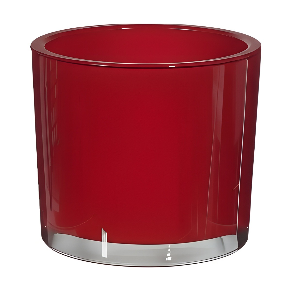 Thick Glass Cylinder Vase – Red, coloured glass