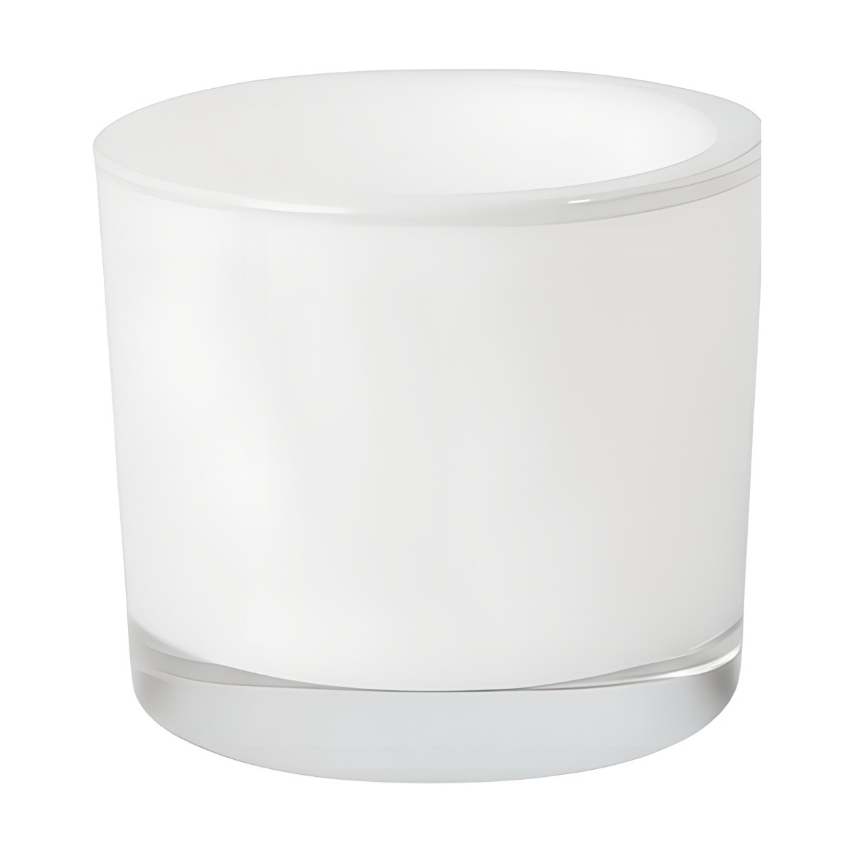 Jarrón cilíndrico de vidrio grueso – Blanco, vidrio de color