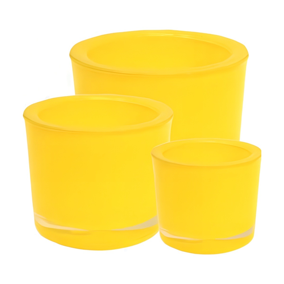 Thick Glass Cylinder Vase – Yellow, coloured glass