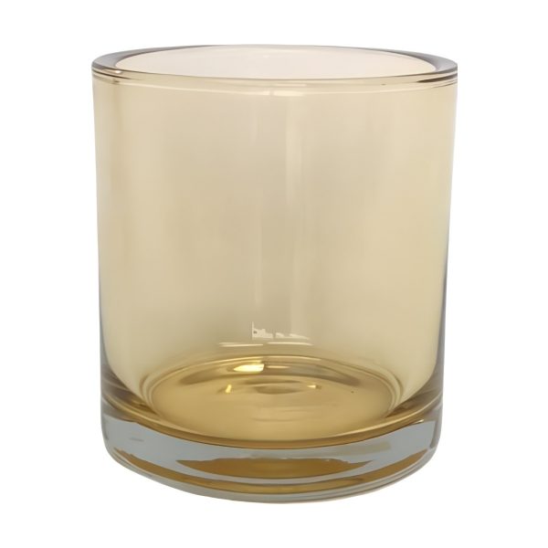 Vase cylindrique en verre épais, verre coloré