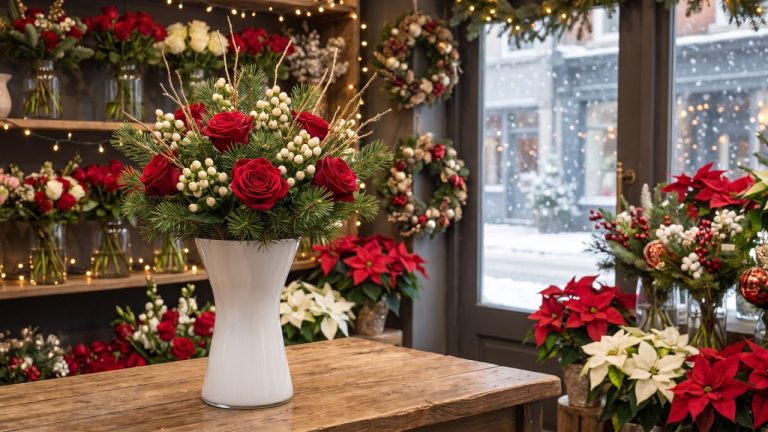 Jarrón Kiara: arreglo navideño de floristería