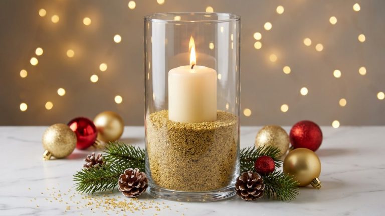 Arena decorativa de relleno: exhibición de velas navideñas