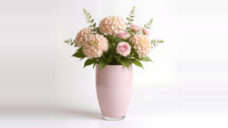 Jarrón Vienna: jarrón rosa claro para arreglos florales